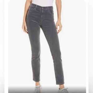 AG Mari high-rise straight corduroy dark gray